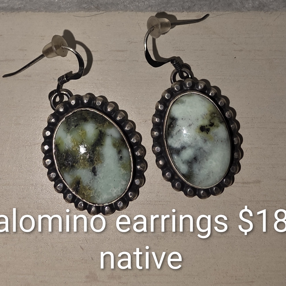 Artisan Silver and Green Gemstone Earrings